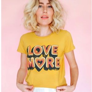 Dazey LA Love More t-shirt in mustard